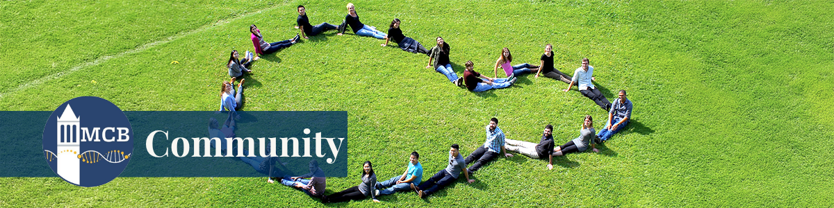 Image of students sitting together on grass representing community. PC: Ross Pederson